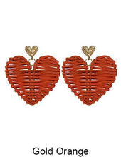 Rattan Earring Hand Woven Earring, Natural Woven Earring, St: Turquoise