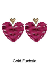 Rattan Earring Hand Woven Earring, Natural Woven Earring, St: Turquoise