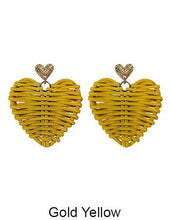 Rattan Earring Hand Woven Earring, Natural Woven Earring, St: Turquoise