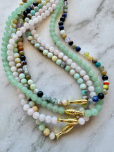 Ashia Beaded Fish Necklace: Amazonite