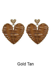 Rattan Earring Hand Woven Earring, Natural Woven Earring, St: Turquoise