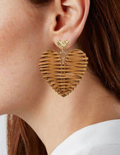 Rattan Earring Hand Woven Earring, Natural Woven Earring, St: Turquoise