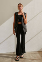 CP8489 - Noelle Front Slit Flare Pants: M / BLACK