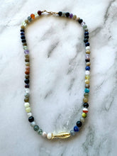 Ashia Beaded Fish Necklace: Amazonite