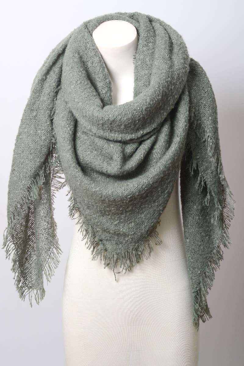 Cozy Mohair Square Scarf : Sage