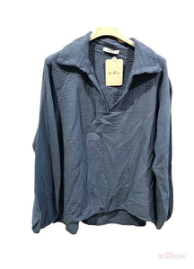 Cotton Gauze French collar blouse: Pink