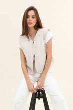 Sleeveless cotton gauze vest: Camel