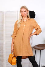 Short Linen Dresse One Size Taupe