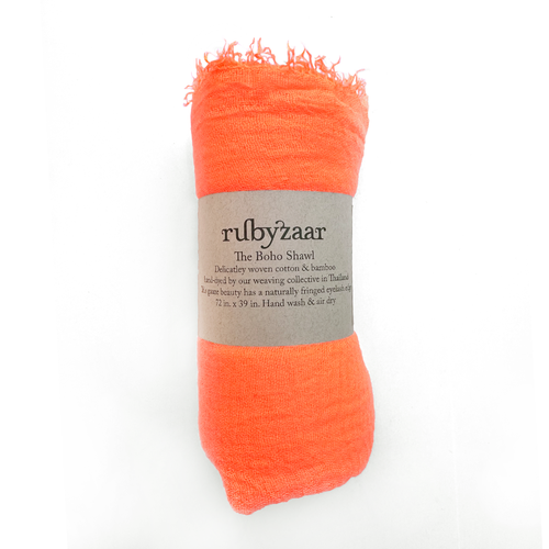 Boho Scarf - Neon Orange
