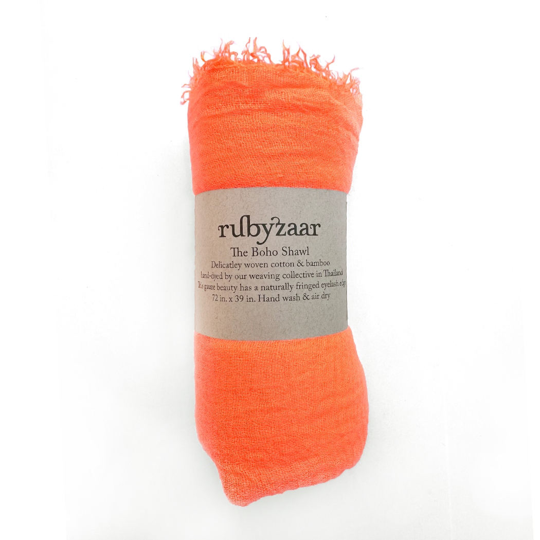 Boho Scarf - Neon Orange