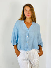 Ref-11870 SHORT LINEN BLOUSE 100%: Blank
