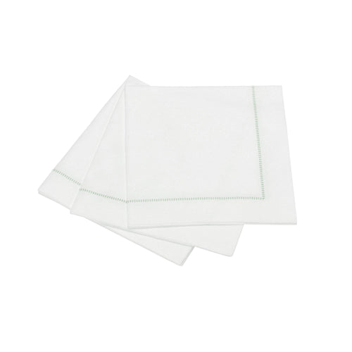 25ct Hemstitch Napkins |  Size: Cocktail Napkin (25x25cm) / Misty Green