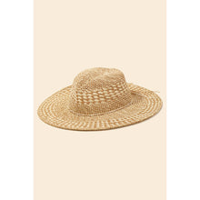 Checkered Straw Weave Sun Hat: BL