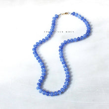 Cornflower Stone Candy Beaded Necklace, Colorful Trendy Bead: 17 inch