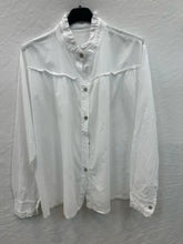 Cotton ruffled shirt @88270_ChVolantUni: Navy