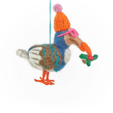 Handmade Felt Festive Dodo Hanging Christmas Decoration