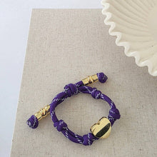 Knotty Cord Heart Bracelet - WATERPROOF: Orange