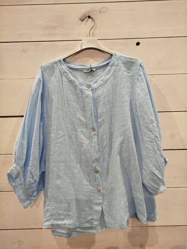 Button Down Easy Blouse - Beige