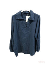 Cotton Gauze French collar blouse: Sky Blue