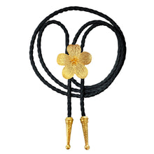 Gold Hibiscus Bolo Tie: Grey