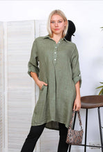 Short Linen Dresse One Size Taupe