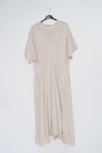 Long Linen Dress Kimono Light Grey One Size