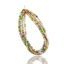Disc Bead Necklaces: Mixed pink shades