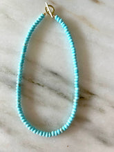 Ava Blue Magnesite Beaded Necklace: 17"