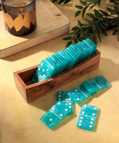 Dominos- Aqua Set of 28 Chips