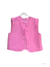 Sleeveless cotton gauze vest: Camel