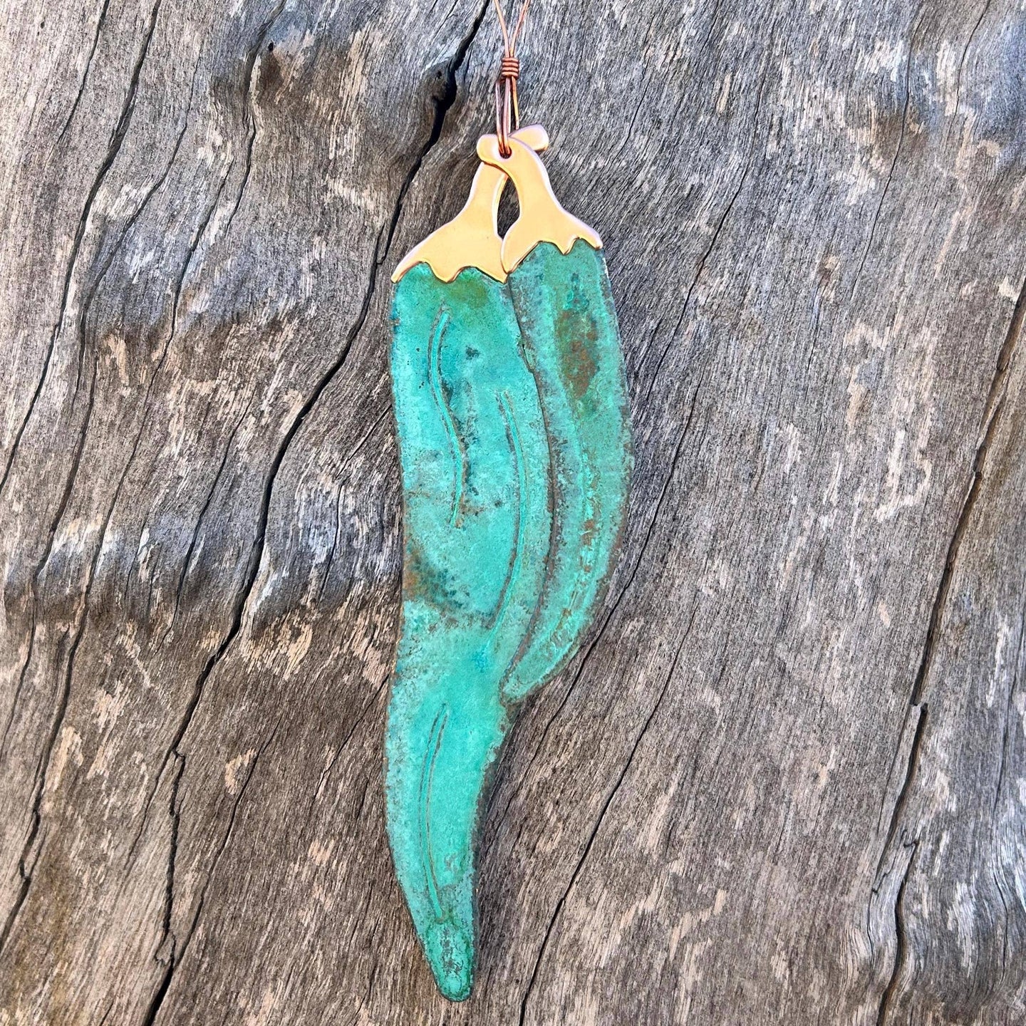 Chili Peppers Copper Christmas Ornament