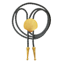 Gold Seashell Bolo Tie: Brown