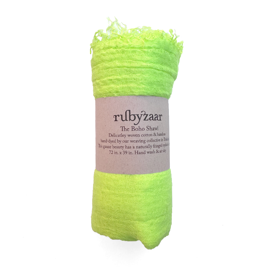 Boho Scarf - Neon Chartreuse Yellow