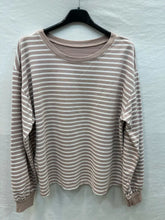 Stripe Sweatshirt:  Light beige