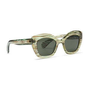 TALLIE | Green | Brown Stripes  | Polarized Sunglasses