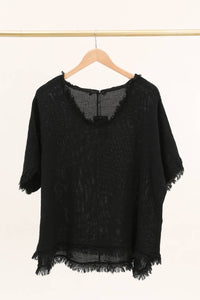 Fringe Blouse: Taupe