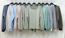 Stripe Sweatshirt:  Light beige