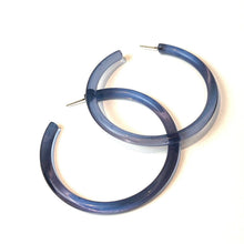 Bangle Lucite Hoop Earrings - 3 Inch: Coral