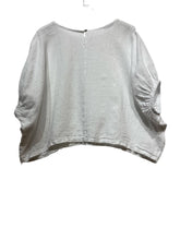 White Linen Blouse : Balloon Sleeve