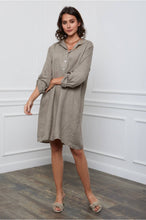 Short Linen Dresse One Size Taupe