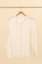 FLUID SHIRT WITH GATHERED SLEEVES IN RAYON AND SILK: White / One size