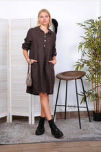 Short Linen Dresse One Size Taupe