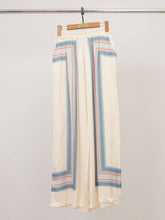 Printed satin wide-leg pants KD9099VS-7: Blue J