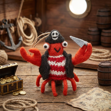 Handmade Felt Jolly Rodger the Crab Sealife Decoration