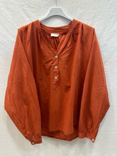 Tunisian Collar Cotton Blouse, @84601_BsColTunisien: Beige