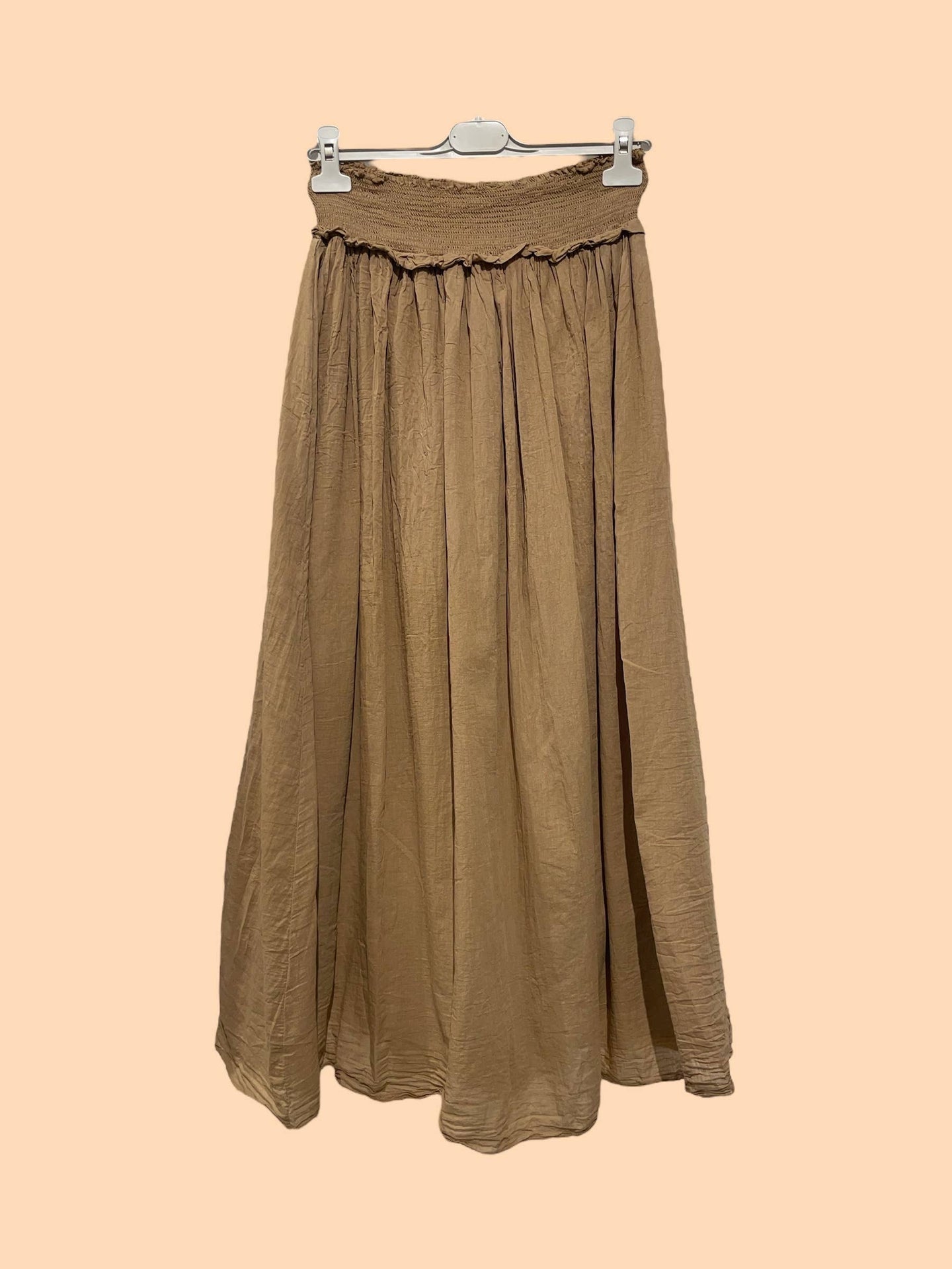 Long cotton voile skirt Art 5103: Brown