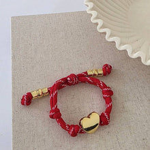 Knotty Cord Heart Bracelet - WATERPROOF: Orange