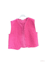 #5232 sleeveless cotton gauze vest: Beige