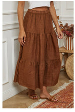 Linen Tier Skirt : Chocolate