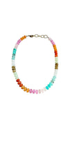 Lilly Gemstone Bead Necklace multi-color 8mm opals jade : Sienna